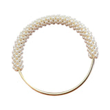 Maxbell Pearl Ring Handle Accessory Pearl Beaded Purse Handle for Purse Making Purse White