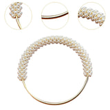 Maxbell Pearl Ring Handle Accessory Pearl Beaded Purse Handle for Purse Making Purse White
