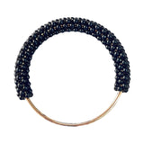 Maxbell Pearl Ring Handle Accessory Pearl Beaded Purse Handle for Purse Making Purse Black