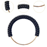 Maxbell Pearl Ring Handle Accessory Pearl Beaded Purse Handle for Purse Making Purse Black