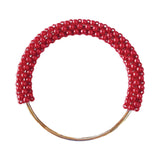 Maxbell Pearl Ring Handle Accessory Pearl Beaded Purse Handle for Purse Making Purse Red