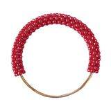 Maxbell Pearl Ring Handle Accessory Pearl Beaded Purse Handle for Purse Making Purse Red