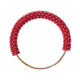 Maxbell Pearl Ring Handle Accessory Pearl Beaded Purse Handle for Purse Making Purse Red