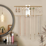 Maxbell Wall Mounted Jewelry Organizer Storage Holder for Necklaces Watches Hairband