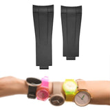 Maxbell Watch Band Replace Classic for Women Men Repair Accessories Wristwatch Strap Black