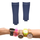 Maxbell Watch Band Replace Classic for Women Men Repair Accessories Wristwatch Strap Dark Blue