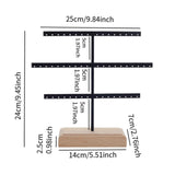 Maxbell Earrings Organizer Stable Wooden Base Jewelry Storage Rack Hanging Organizer Black