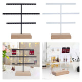 Maxbell Earrings Organizer Stable Wooden Base Jewelry Storage Rack Hanging Organizer Black