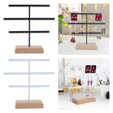Maxbell Earrings Organizer Stable Wooden Base Jewelry Storage Rack Hanging Organizer Black