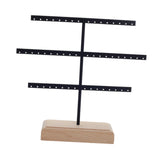 Maxbell Earrings Organizer Stable Wooden Base Jewelry Storage Rack Hanging Organizer Black