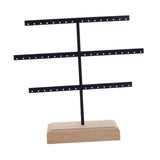 Maxbell Earrings Organizer Stable Wooden Base Jewelry Storage Rack Hanging Organizer Black