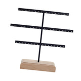 Maxbell Earrings Organizer Stable Wooden Base Jewelry Storage Rack Hanging Organizer Black
