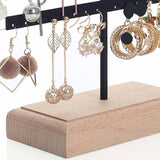 Maxbell Earrings Organizer Stable Wooden Base Jewelry Storage Rack Hanging Organizer Black
