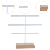 Maxbell Earrings Organizer Stable Wooden Base Jewelry Storage Rack Hanging Organizer White