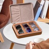 Maxbell Sunglasses Organizer Elegant Jewelry Watch Display Case 3 Compartment