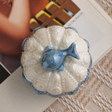 Maxbell Jewelry Storage Case Modern Trinket Case Ring Case for Dresser Dorm Bathroom Blue