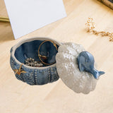 Maxbell Jewelry Storage Case Modern Trinket Case Ring Case for Dresser Dorm Bathroom Blue