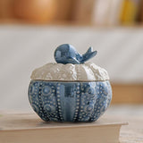 Maxbell Jewelry Storage Case Modern Trinket Case Ring Case for Dresser Dorm Bathroom Blue