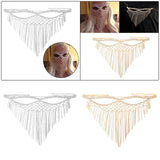 Maxbell Rhinestone Tassel Masquerade Mask Decor for Fancy Dress Cosplay Themed Party Golden