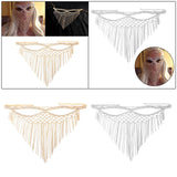 Maxbell Rhinestone Tassel Masquerade Mask Decor for Fancy Dress Cosplay Themed Party Golden