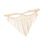 Maxbell Rhinestone Tassel Masquerade Mask Decor for Fancy Dress Cosplay Themed Party Golden