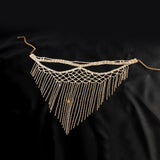 Maxbell Rhinestone Tassel Masquerade Mask Decor for Fancy Dress Cosplay Themed Party Golden