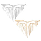 Maxbell Rhinestone Tassel Masquerade Mask Decor for Fancy Dress Cosplay Themed Party Golden