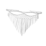 Maxbell Rhinestone Tassel Masquerade Mask Decor for Fancy Dress Cosplay Themed Party Silvery