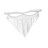 Maxbell Rhinestone Tassel Masquerade Mask Decor for Fancy Dress Cosplay Themed Party Silvery