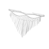 Maxbell Rhinestone Tassel Masquerade Mask Decor for Fancy Dress Cosplay Themed Party Silvery