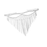 Maxbell Rhinestone Tassel Masquerade Mask Decor for Fancy Dress Cosplay Themed Party Silvery