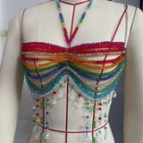 Maxbell Body Chain Bra for Women Body Jewelry Trendy Necklaces Bra Chain Costume