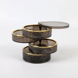 Maxbell Rotating Jewelry Box Rings Earring Necklace Holder for Rings Hair Ties Home