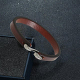 Maxbell Cuff Bracelet for Men Accessories Friend Gift Jewelry 7.87inch S Buckle Brown