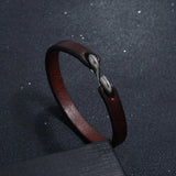 Maxbell Cuff Bracelet for Men Accessories Friend Gift Jewelry 7.87inch S Buckle Brown