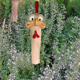 Maxbell Funny Garden Statue Animal Sculpture Porch Gift Christmas Long Neck Figurine Red 6.4x7.6x23cm
