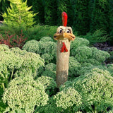 Maxbell Funny Garden Statue Animal Sculpture Porch Gift Christmas Long Neck Figurine Red 6.4x7.6x23cm