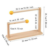 Maxbell Wood Hair Rope Jewelry Display Stand Versatile for Retail Settings Two Tiers