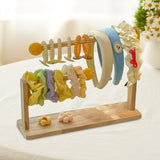 Maxbell Wood Hair Rope Jewelry Display Stand Versatile for Retail Settings Two Tiers