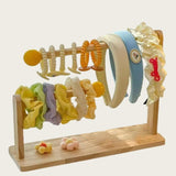 Maxbell Wood Hair Rope Jewelry Display Stand Versatile for Retail Settings Two Tiers