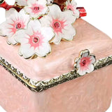 Maxbell Artistic Enamel Trinket Box Ring Box for Rings Earrings Home Decoration Pink