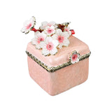 Maxbell Artistic Enamel Trinket Box Ring Box for Rings Earrings Home Decoration Pink