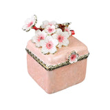 Maxbell Artistic Enamel Trinket Box Ring Box for Rings Earrings Home Decoration Pink