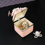 Maxbell Artistic Enamel Trinket Box Ring Box for Rings Earrings Home Decoration Pink