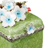 Maxbell Artistic Enamel Trinket Box Ring Box for Rings Earrings Home Decoration Green