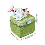 Maxbell Artistic Enamel Trinket Box Ring Box for Rings Earrings Home Decoration Green
