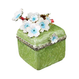 Maxbell Artistic Enamel Trinket Box Ring Box for Rings Earrings Home Decoration Green