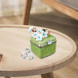 Maxbell Artistic Enamel Trinket Box Ring Box for Rings Earrings Home Decoration Green