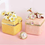 Maxbell Artistic Enamel Trinket Box Ring Box for Rings Earrings Home Decoration Yellow