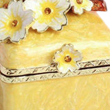 Maxbell Artistic Enamel Trinket Box Ring Box for Rings Earrings Home Decoration Yellow